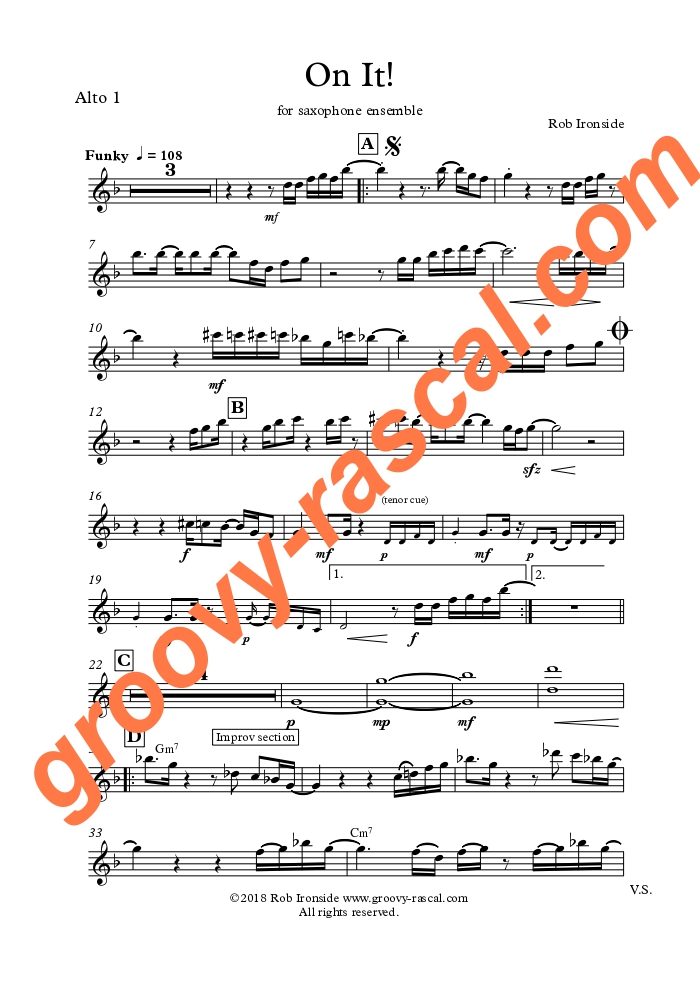 On It! for saxophone ensemble and rhythm section - Image 3