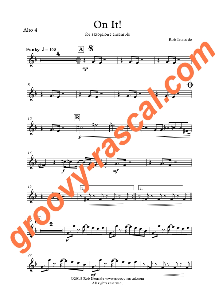 On It! for saxophone ensemble and rhythm section - Image 2